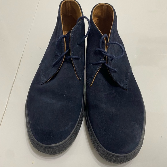 Men's Navy Suede Chukka Boots - Picture 2 of 4